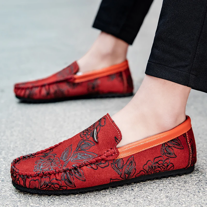 Blomster Læder Loafers