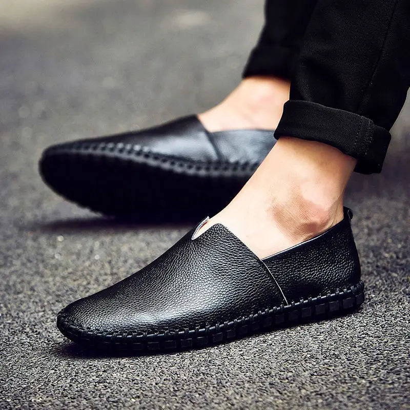 Elegant Åndbar Læder Loafers